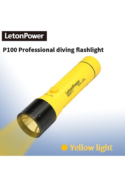 Choice P100 Yellow light Diving Flashlight 3000LM CERR LED focus long waterproof night submersible fishing