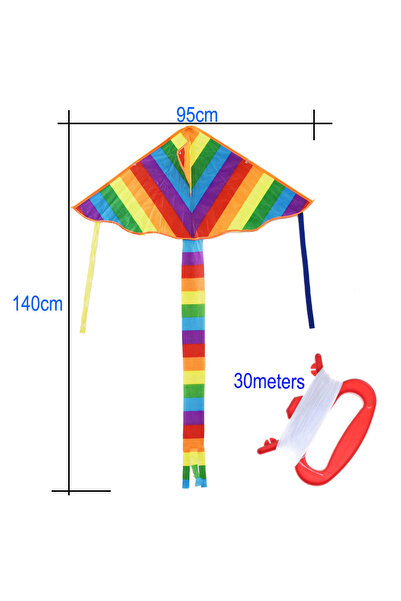 Choice طائرة ورقية بخط 30 مترًا، تصميم جديد لطائرة ورقية قوس قزح، سهلة الطيران، طائرات ورقية طويلة الذيل بخط طيران T