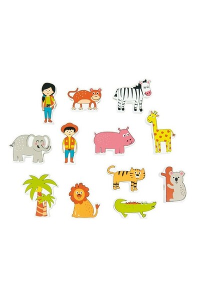 Ant Jucarie комплект 12 фигурки din lemn, jungla, Andreu Toys