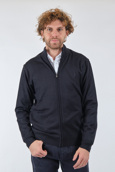 LEGATO Чоловічий мінімалістичний кардиган з довгими рукавами на блискавці - для щоденних комбінацій