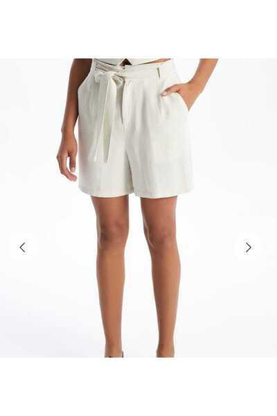 Primaro 2025 SEZON NOU PANTALONI SCURTĂ DE FEMEI DE LINEN CU ELASTIC LA TALIE