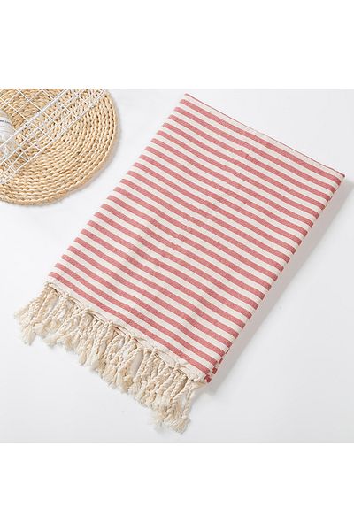 Choice 1pc 100x180CM Red YEUZLICOTTON Hot Sale luxury Striped Tassel 100% cotton sauna spa bath towel For H