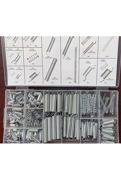 Choice 0.4mm 200pcs Extension Spring Set Hardware Tool Metal Steel Assorted Steel Spring Electrical Spring