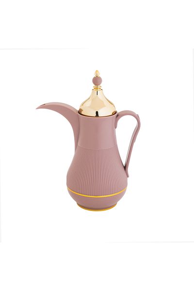 Alaska Alaskan Dallah Thermos, Pink with Gold, 1 Liter