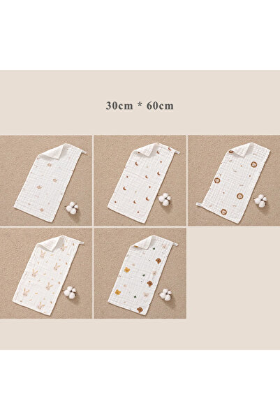 Choice 5 قطع - كبير 1/5 قطع منشفة أطفال من القطن والشاش الناعم منشفة مربعة صغيرة لحديثي الولادة قماش تجشؤ طويل للأطفال