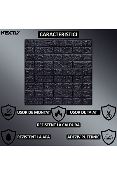 NEXTLY Set of 20 X 3D Self-Adhesive Wallpaper, For Ceiling/Wall, Brick Design, Waterproof, Adjustable