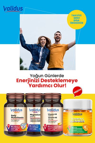 Validus Daily Energy Support - Daily Multivitamin - Magnesium- D3 - K2 - Vitamin C
