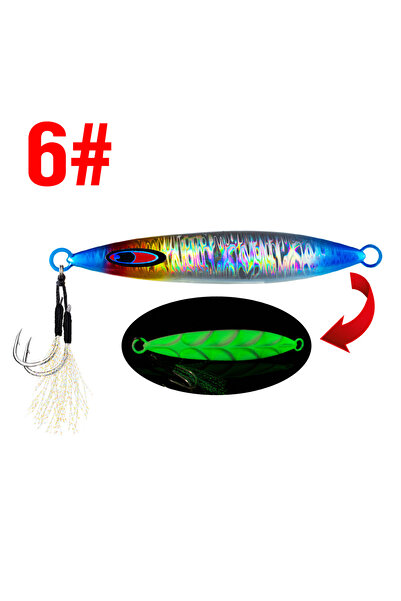 Choice 40 جرام 6 قطعة واحدة من طُعم الجيج المضيء سريع الغرق، طُعم الجيج الطوي...