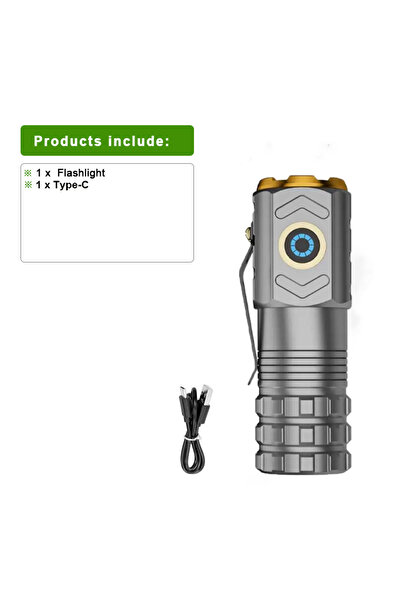 Choice طقم مصباح يدوي صغير محمول فائق السطوع 18500 مصباح يدوي قابل لإعادة الشحن مع طاقة مغناطيسية