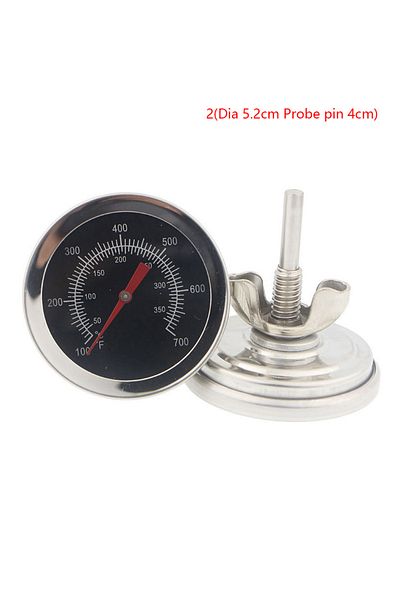 JUANJUAN Silver Stainless Steel Oven Thermometer 52mm 700 Degree Bbq Smoker Grill Thermometer Temperature Gau