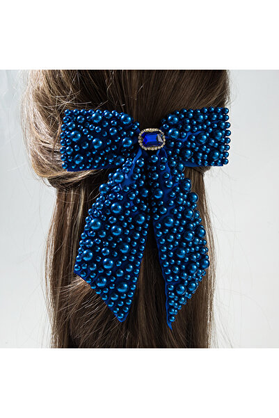 Choice Blue Bridal Bow Hair Clips Heavy Beading Fashion Spring Clip Hair Acce...