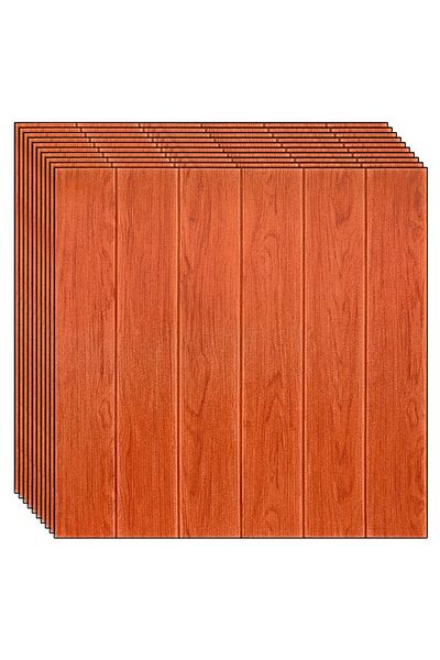 NEXTLY Set of 10 Self-Adhesive 3D Wallpaper, Wood Design, For Wall Or Ceiling, Waterproof, Adjustable