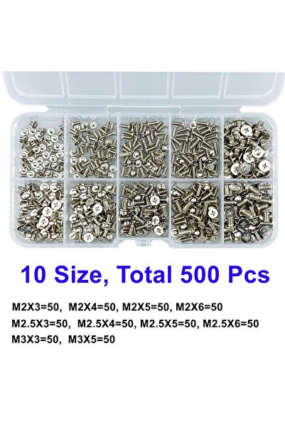 Choice1 500 قطعة 10 مقاسات 230/500/900 قطعة برغي كمبيوتر محمول M2 M2.5 M3 فيل...