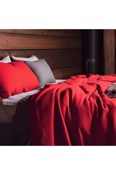 Kotonia Home Set Of 2 Pillowcases, 100% Cotton, Olandina Color, Size 50x70 Cm, Red