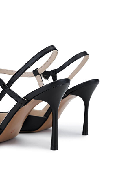 Tamer Tanca Women's Vegan Black Leather Heeled Shoes