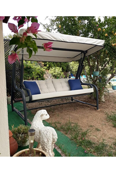 bahcesalincagidunyasi 3 KİŞİLİK GÜNEŞLİKLİ SALINCAK - 500 KG TAŞIMA KAPASİTESİ