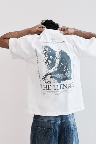 Pull & Bear Le Penseur graphic T-shirt