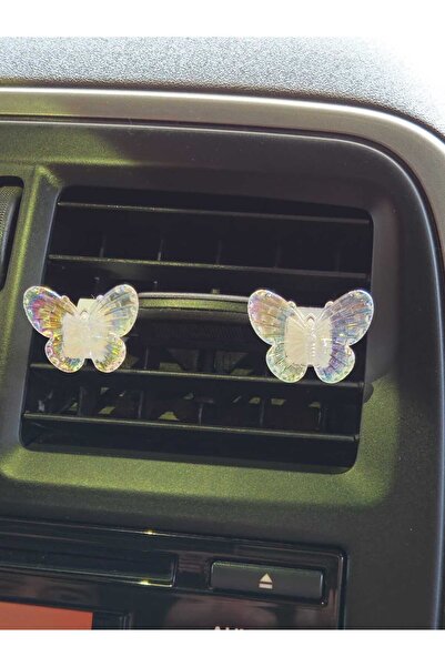 dizaynpark زخرفة مكيف الهواء على شكل فراشة مذهبة 2 قطعة