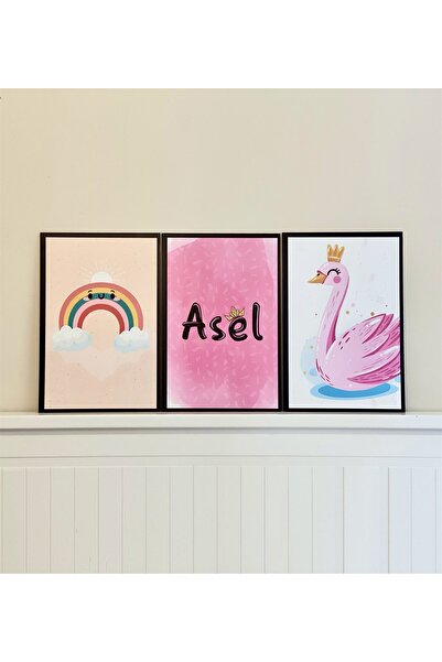 Gift Moda Kişiye Özel Çocuk Odası Duvar Panosu 3'lü Set