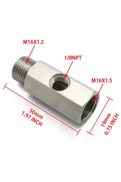 Choice JXSS029-M1615 Ready to ship 1/8NPT Oil pressure sensor gauge tee adapter with1/8NPT,M16*1.5