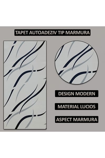 NEXTLY Set 10 X Tapet Autoadeziv Imitatie Marmura , Waterproof, Ajustabil, Adeziv Puternic, Usor