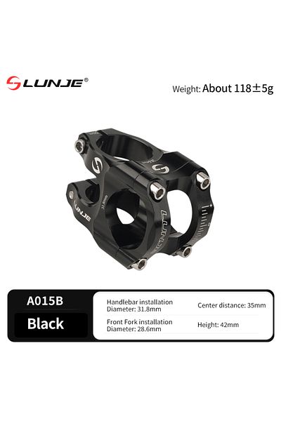 Choice B style-Black Handlebar Stem Aluminum Alloy MTB Road Bike Stem Ultralight High strength Short 31.8