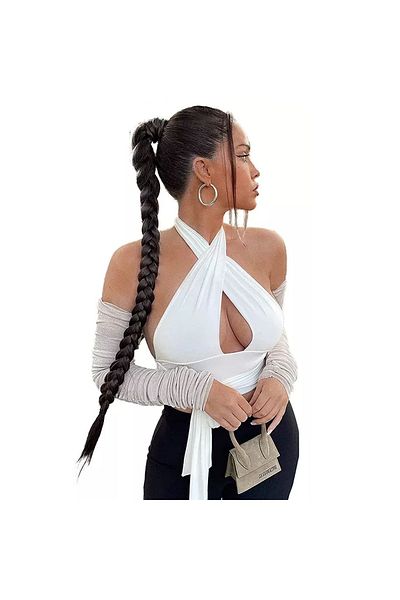 animis beauty Coada par Neagra, pentru impletit, fibre sintetice speciale care imita parul natural, 80 cm