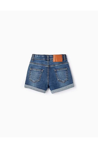 Ziddy Denim Shorts in Cotton for Girls, Blue