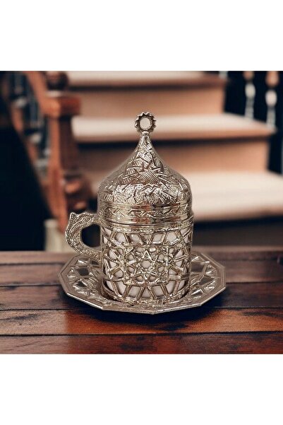 Bakır Center 1 Person Single Cup - Single Coffee Cup Turkish Coffee 4 Piece Coffee Cup Set