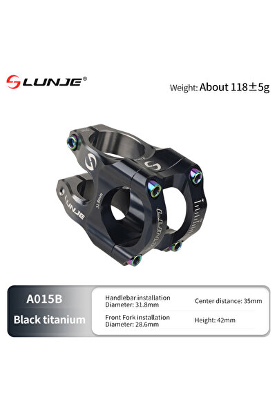 Choice B- ساق مقود دراجة جبلية من التيتانيوم باللون الأسود، مصنوعة من سبائك ا...