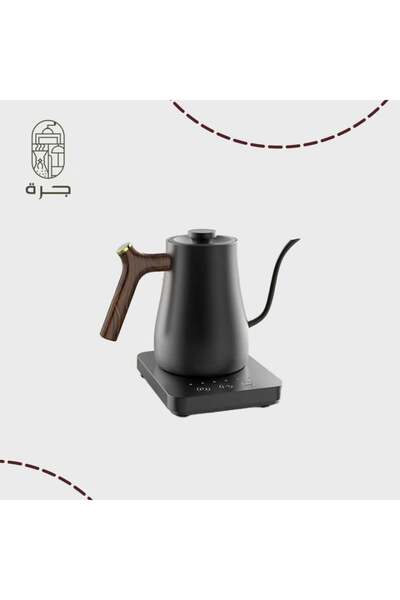 Jarrah غلاية بمقبض خشبي 800 مل -باللون الابيض من جرة