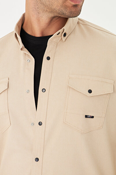 masso moda εφαρμοστό Τζιν - Ανδρικό πουκάμισο τζιν κατάλληλο για καθημερινή χρήση