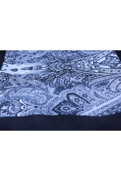 ALREMİYA Ethnic Pattern Cotton Shawl White Black