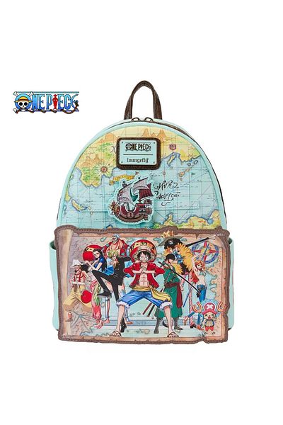 Choice One Piece One Piece Loungefly Backpack Anime Figure Luffy Zoro Gang Karte Mini-rucksack Funko Lounge