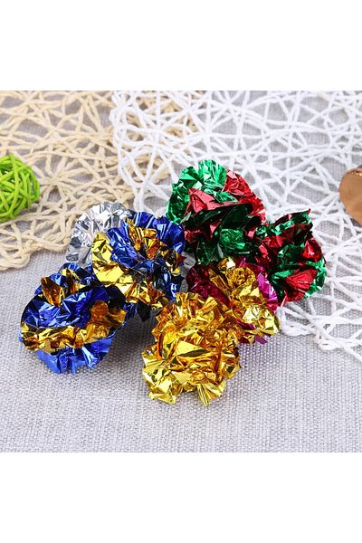 Choice 12 Pack Mixed Colour 24/12pack Colorful Crinkle Balls Sound Tin Paper Toy For Cat Durability Vocaliz