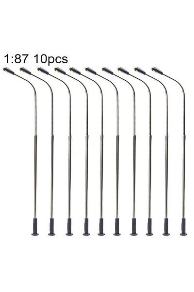 Choice 10pcs Model Street Lights Railway Warm White Lamp Steel Column Model Lamp Single Head Lamps Scene...