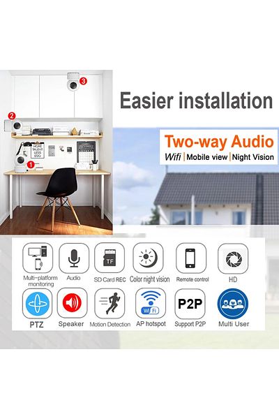 JIENUO Eu plug 1080P Standard Security Protection PTZ WIFI Camera Wireless Auto Tracking Cctv IP Video Surv