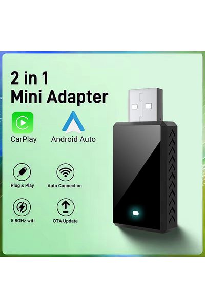 Choice Smart Mini Box 2025 New Wired To Wireless Carplay 2 In1 Mini Adapter Android Auto Smart Box Plug And