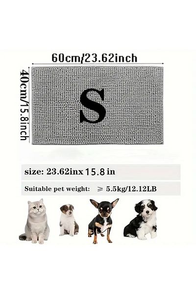 Choice S (46x60)CM Dog Door Mat Dog Mud Mat For Muddy Paws Absorbs Moisture And Dirt Absorbent Non-Slip Was