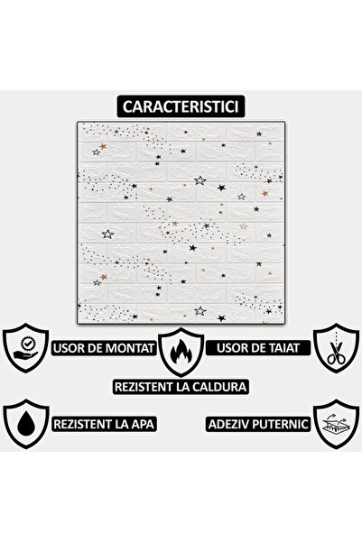 NEXTLY Set of 10 Self-Adhesive 3D Wallpaper, For Wall Or Ceiling, Waterproof, Adjustable, Adhesive