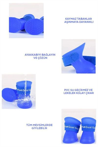 Trade Bazaar Paw Shoes for Cats and Dogs, Silicone Non-Slip Sole Velcro Paw Shoes
