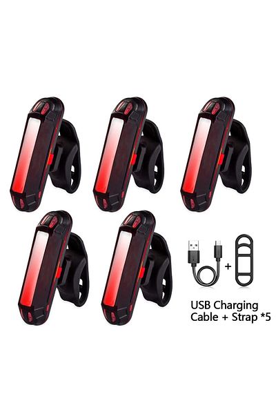 Choice 5pcs 5pcs Led Bike Tail Light Set Usb Rechargeable Helmet Bike Rear Lights Easy For Install Safety M
