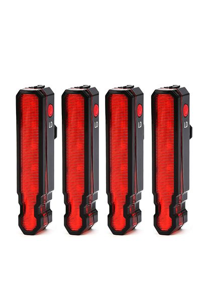 Choice 4 pcs Taillight Multi-functional Bike Red Taillight USB Rechargeable Back Seat Safety Warning Light