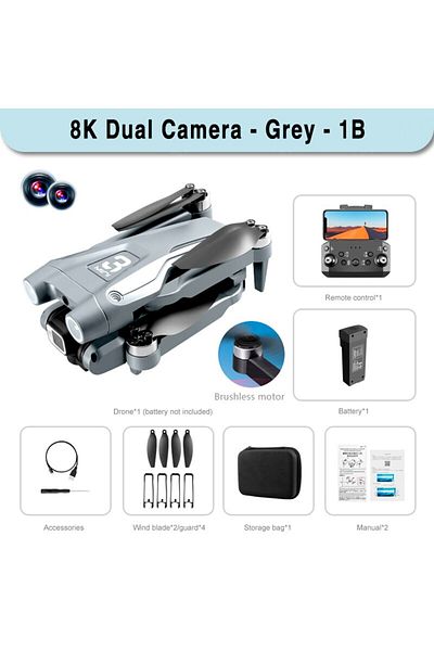 Choice Grey Z908 Max Drone 8K Professional 4K HD ESC Camera Brushless Motor Optical Flow WIFI FPV Obstacle