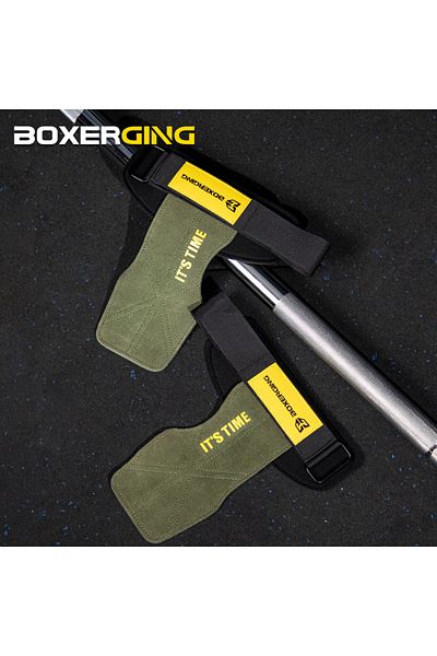 Choice S ABL BG green Cowhide Gym Gloves Grips Anti-Skid Weight Power Belt Lifting Pads Deadlift Belt Worko