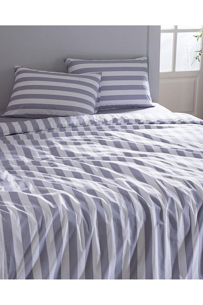 Madame Coco Avignon Doppelbettbezug-Set, 100 % Baumwolle, Ranforce, bedruckt, Violett