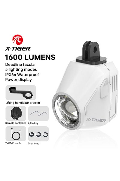 X-TIGER Qd-2502 Bike Light 1600 Lumens High Brightness Ip66 Waterproof Bike Headlamp Type-c Mtb Road