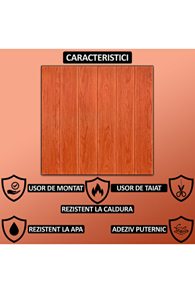 NEXTLY Set of 40 Self-Adhesive 3D Wallpaper, Wood Design, For Wall Or Ceiling, Waterproof, Adjustable