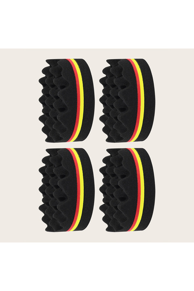 Choice فرشاة شعر إسفنجية بيضاوية كبيرة صفراء مزدوجة الجوانب ملتوية لشعر أفريق...