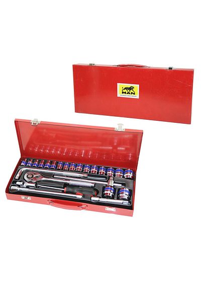Mu Art Ahşap 26Pcs Socket Set 8--32Mmcircir - -T- - -L- - Straight Sleeve Socket - Adapter - Universal Joint - T.Vidam